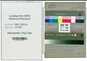 Entnazifizierung Paul Otto Allendoerfer , geb. 25.02.1897 (Bandwirker)