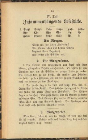 IV. Teil. Zusammenhängende Lesestücke