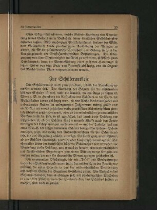 Zur Schülerauslese