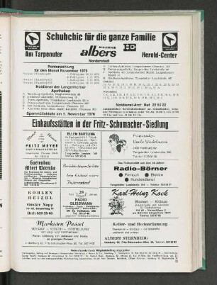 Rentenzahlung für den Monat November 1976