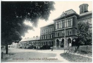 Großenhain. Amalienallee mit Bürgerschule