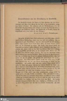 Frauenstimmen aus der Umwälzung in Frankreich