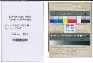 Entnazifizierung Alfred Hackland , geb. 30.07.1887 (Viehkaufmann)