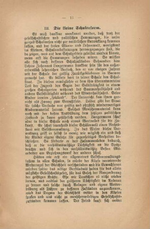 III. Die kleine Schulreform