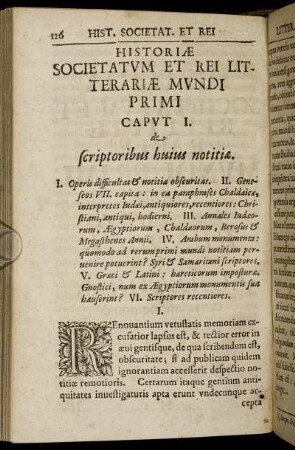 Historiae Societatum Et Rei Litterariae Mundi Primi