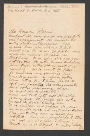 Brief an Ferruccio Busoni : 16.09.1899