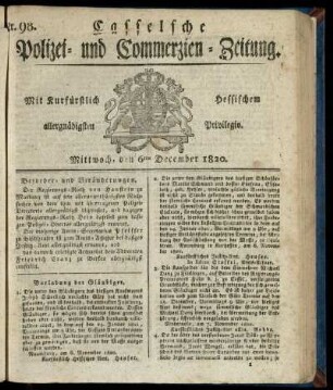 Nr. 98, Mittwoch, den 6ten December 1820