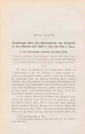 A. Die herrschenden Ansichten und deren Kritik
