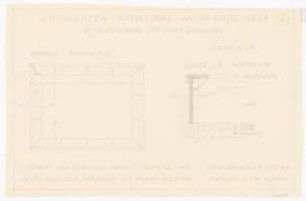 Wohngarten Anton-Fahne-Weg 4, Düsseldorf: Details für einen Sandkasten, Grundriss 1:20, Schnitt 1:10