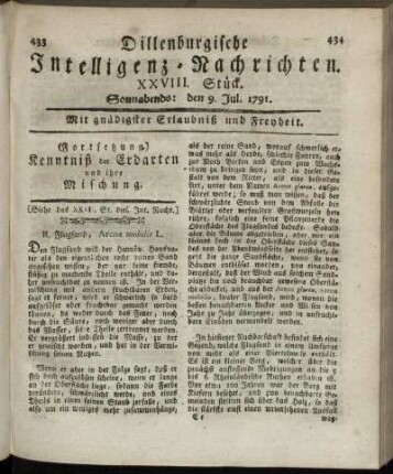 XXVIII. Stück. Sonnabends: den 9. Jul. 1791.