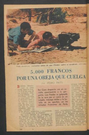5000 francos por una oreja que cuelga