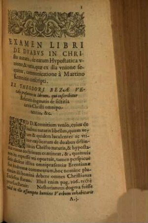 Examen libri de duabus in Christo naturis a M. Kemnitio conscripti