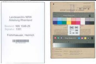Entnazifizierung Heinrich Frohnhaeuser , geb. 11.08.1890 (Bahnabteilungspräsident)