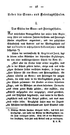 Ueber die Sonn- und Feiertagsschulen