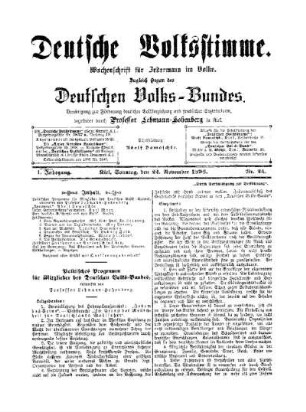 Politisches Programm für Mitglieder des Deutschen Volks-Bundes