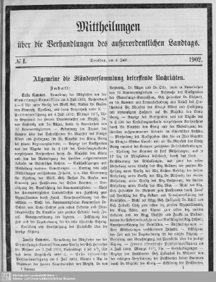 Allgemeine die Ständeversammlung betreffende Nachrichten