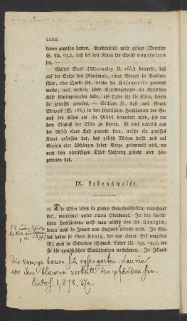 IX. Lebensweise.