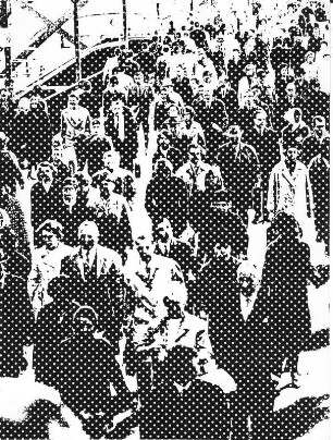 Experimentelle Fotografie von Germin. Verfremdung eines Fotos vom Hamburger Hauptbahnhof 1968