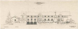 Gsaenger, Gustav; Lenggries (Bayern); Hotelneubau Lamprechtshaus - Strassenseite (Ansicht)