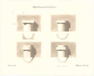 Fischer, Theodor; Studienarbeiten - Schattenkonstruktionen (Perspektiveen)