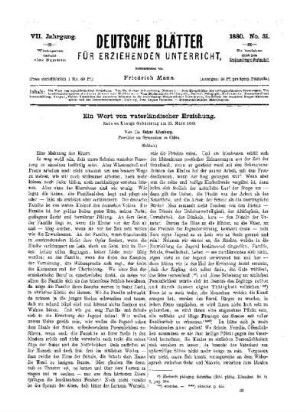 Ein Wort von vaterländischer Erziehung : (Schluss)