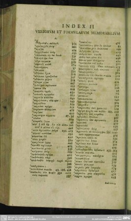 Index II Verborum Et Formularum Memorabilium