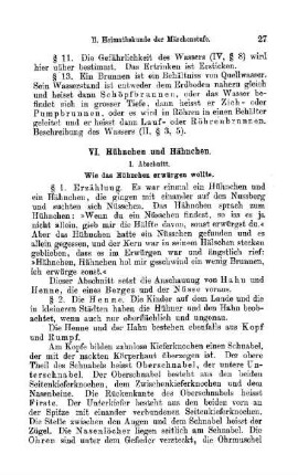 Heimathskunde der Märchenstufe: VI. Hühnchen und Hähnchen