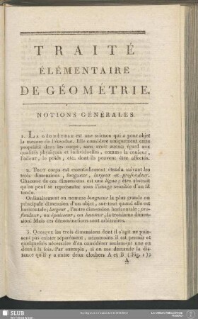 Traité Élémentaire De Géométrie