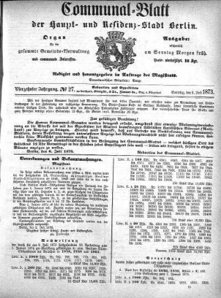 1873,27: No. 27, 6. Juli 1873