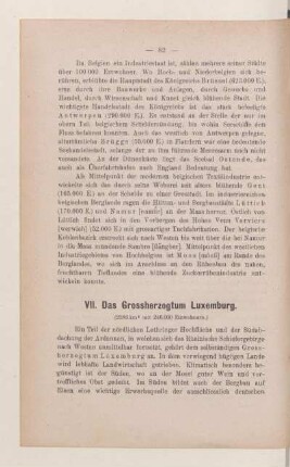 VII. Das Grossherzogtum Luxemburg