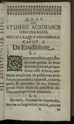 Sectio I. Eaque Prooemialis.