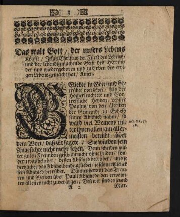 Das walt Gott/ der unsers Lebens Krafft/ [...]
