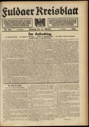 Ausgabe vom Dienstag, den 22. Oktober 1912.