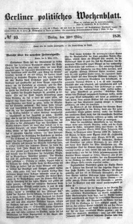 No 10, 10. März 1838