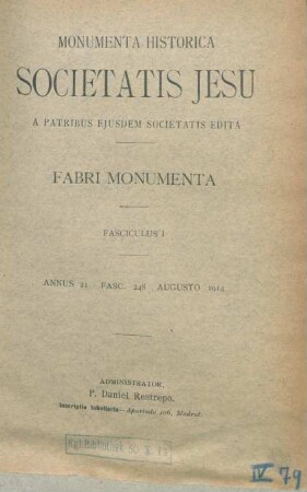 Fasciculus 1. Annus 21 Fasc. 248 Augusto 1914