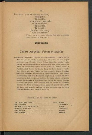 Cuadro segundo. - Cartas y tarjetas