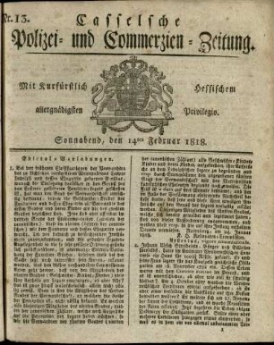 Nr. 13, Sonnabend, den 14ten Februar 1818