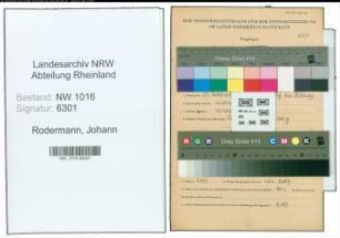 Entnazifizierung Johann Rodermann , geb. 29.09.1901 (Kassierer)