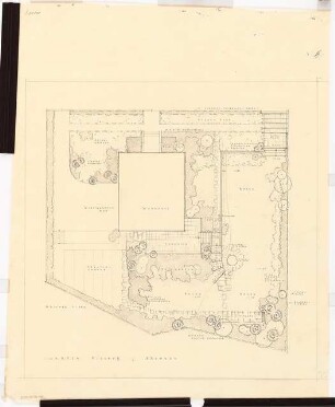 Garten Fischer, Berlin-Frohnau: Lageplan mit Gartenplan