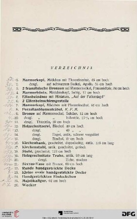 Verzeichnis (Nr. 1-507)