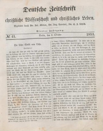 323-327 Die Lehre Christi vom Lohn : biblisch-theologische Skizze (Fortsetzung)