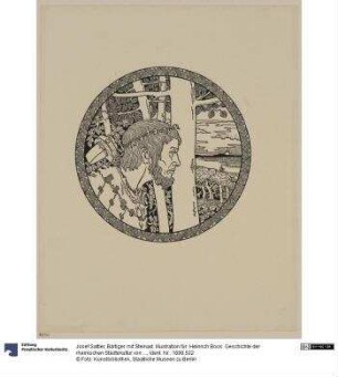 Bärtiger mit Steinaxt. Illustration für: Heinrich Boos. Geschichte der rheinischen Städtekultur von ihren Anfängen bis zur Gegenwart mit besonderer Berücksichtigung der Stadt Worms. Berlin: Stargardt 1897