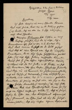 Nr. 53. Brief von Wilhelm Crönert an Ulrich von Wilamowitz-Moellendorff. [...] [Feldpost], 11.3.1915