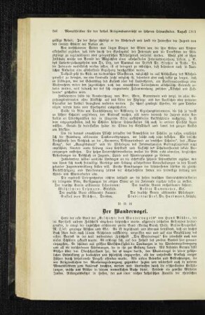 ¬Der¬ Wandervogel