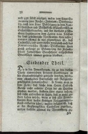 Siebender Theil.