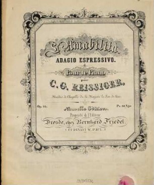 L' amabilità : adagio espressivo ; pour le piano ; op. 44