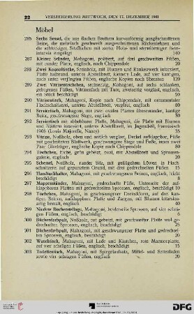 Möbel (Nr. 285-396)