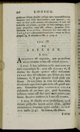 Cap. IV. De Assensu