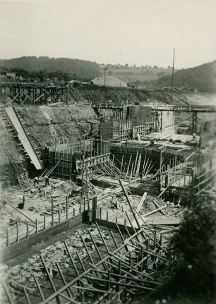 Staustufe Neckarsteinach und Neckargerach, Deutschland, 1930-1931