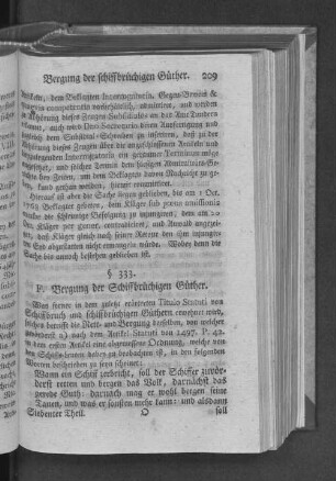 F. Bergung der Schiffbrüchigen Güther.